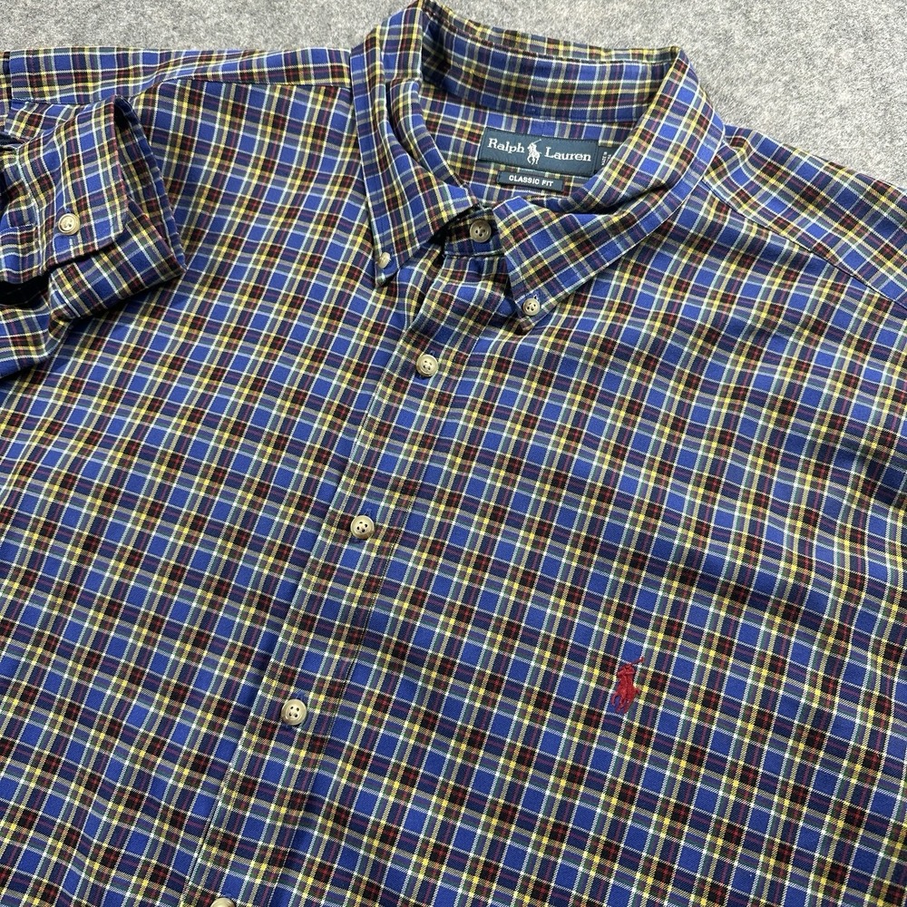 Ralph Lauren Multicolor Plaid Button Down Long Sleeve‎ Shirt Classic 3XB Big